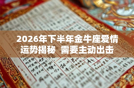 2026年下半年金牛座爱情运势揭秘  需要主动出击