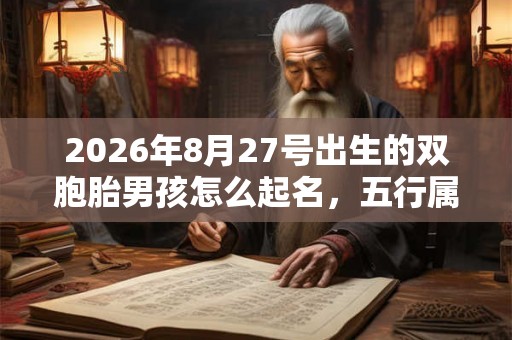 2026年8月27号出生的双胞胎男孩怎么起名，五行属什么