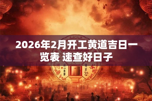 2026年2月开工黄道吉日一览表 速查好日子