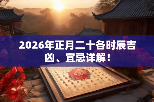 2026年正月二十各时辰吉凶、宜忌详解！
