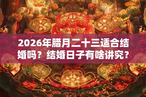 2026年腊月二十三适合结婚吗？结婚日子有啥讲究？