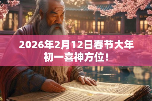 2026年2月12日春节大年初一喜神方位！