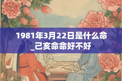 1981年3月22日是什么命_己亥命命好不好