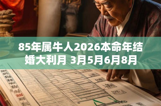85年属牛人2026本命年结婚大利月 3月5月6月8月