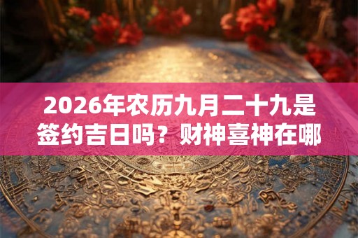 2026年农历九月二十九是签约吉日吗？财神喜神在哪个位置？