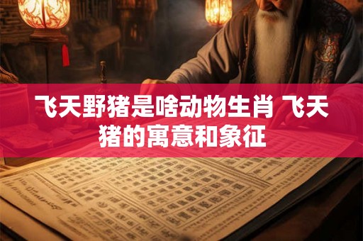 飞天野猪是啥动物生肖 飞天猪的寓意和象征