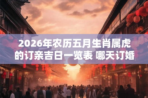 2026年农历五月生肖属虎的订亲吉日一览表 哪天订婚大吉大利