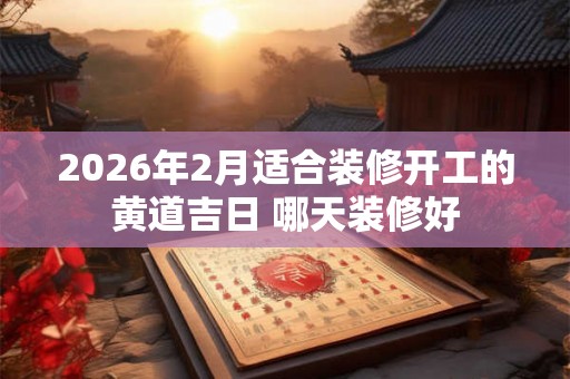 2026年2月适合装修开工的黄道吉日 哪天装修好 2026年2月适合装修开工的黄道吉日 哪天装修好