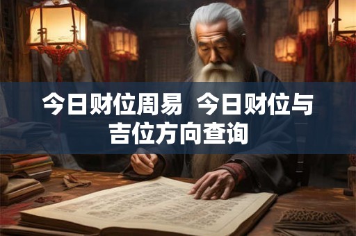 今日财位周易  今日财位与吉位方向查询