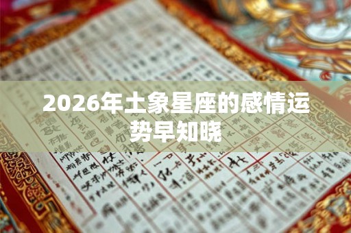 2026年土象星座的感情运势早知晓