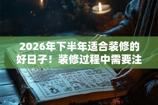 2026年下半年适合装修的好日子！装修过程中需要注意什么？
