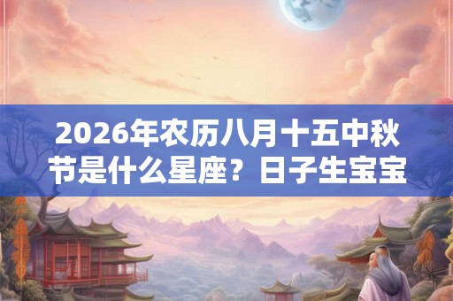 2026年农历八月十五中秋节是什么星座？日子生宝宝好吗？