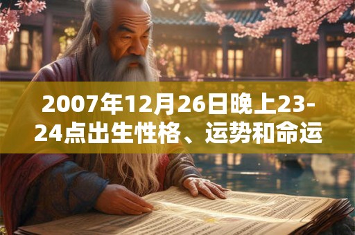 2007年12月26日晚上23-24点出生性格、运势和命运