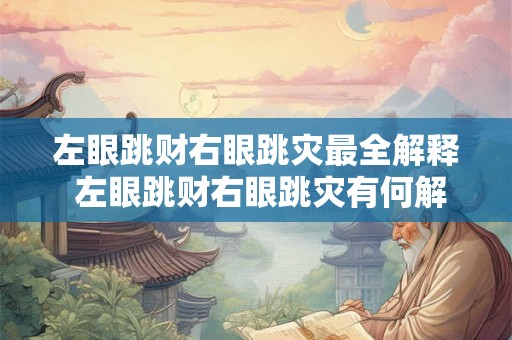 左眼跳财右眼跳灾最全解释 左眼跳财右眼跳灾有何解释