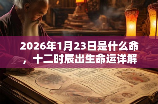 2026年1月23日是什么命，十二时辰出生命运详解