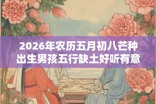 2026年农历五月初八芒种出生男孩五行缺土好听有意义取名