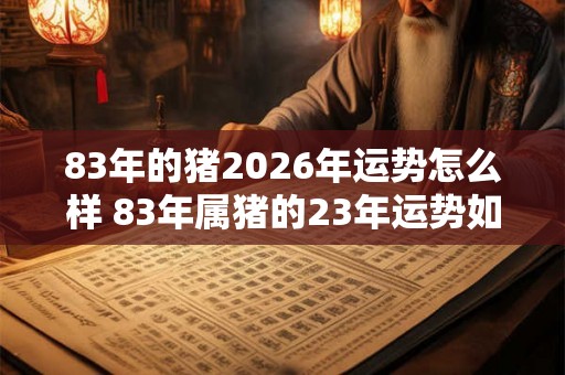 83年的猪2026年运势怎么样 83年属猪的23年运势如何