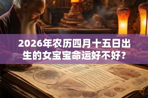 2026年农历四月十五日出生的女宝宝命运好不好？