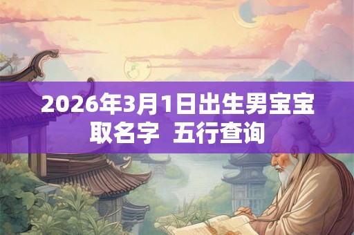 2026年3月1日出生男宝宝取名字  五行查询