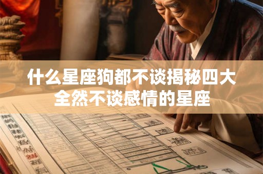 什么星座狗都不谈揭秘四大全然不谈感情的星座 什么星座狗都不谈揭秘四大全然不谈感情的星座