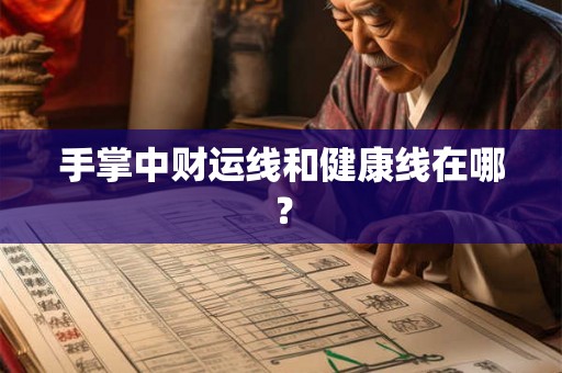 手掌中财运线和健康线在哪？