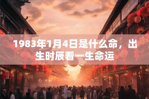 1983年1月4日是什么命，出生时辰看一生命运