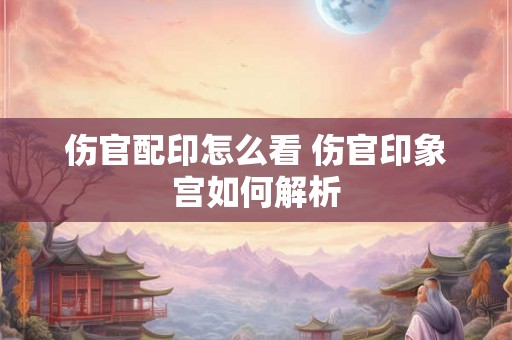 伤官配印怎么看 伤官印象宫如何解析