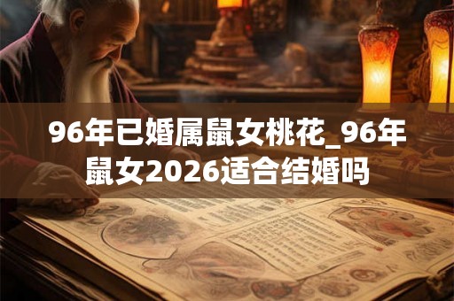 96年已婚属鼠女桃花_96年鼠女2026适合结婚吗