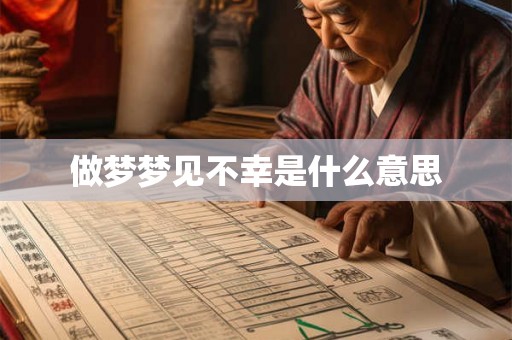 做梦梦见不幸是什么意思