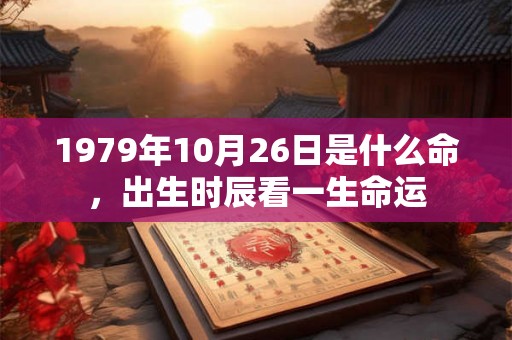 1979年10月26日是什么命，出生时辰看一生命运