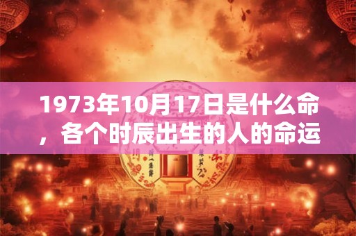 1973年10月17日是什么命，各个时辰出生的人的命运