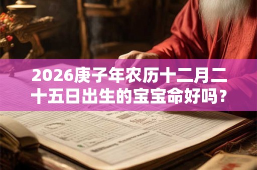 2026庚子年农历十二月二十五日出生的宝宝命好吗？