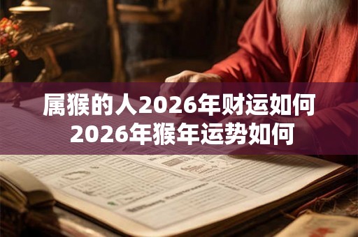属猴的人2026年财运如何 2026年猴年运势如何