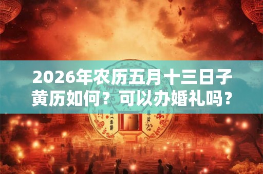 2026年农历五月十三日子黄历如何？可以办婚礼吗？