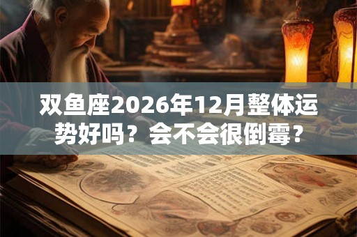双鱼座2026年12月整体运势好吗？会不会很倒霉？