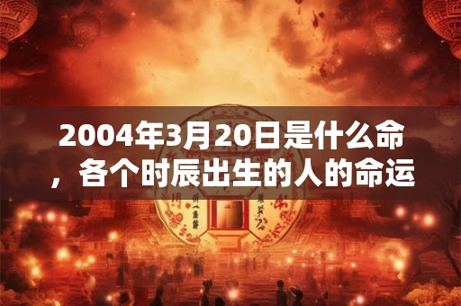 2004年3月20日是什么命，各个时辰出生的人的命运