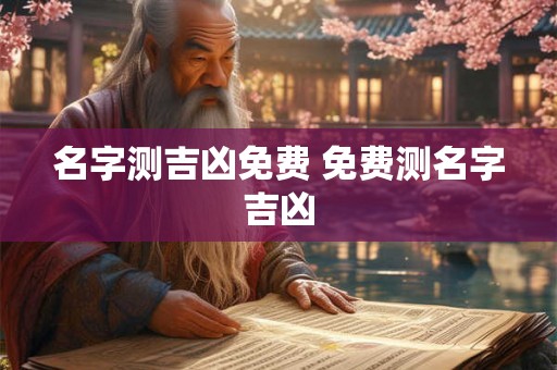 名字测吉凶免费 免费测名字吉凶
