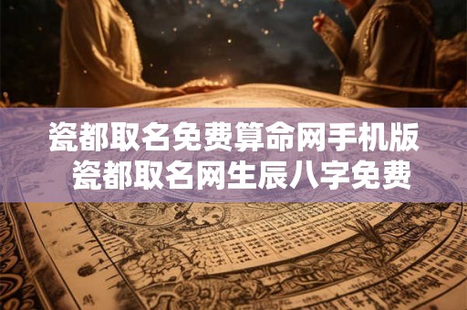 瓷都取名免费算命网手机版  瓷都取名网生辰八字免费取名