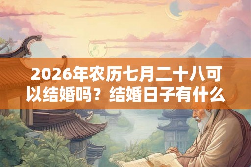 2026年农历七月二十八可以结婚吗？结婚日子有什么讲究？