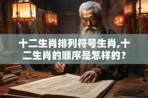 十二生肖排列符号生肖,十二生肖的顺序是怎样的？