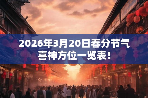 2026年3月20日春分节气喜神方位一览表！