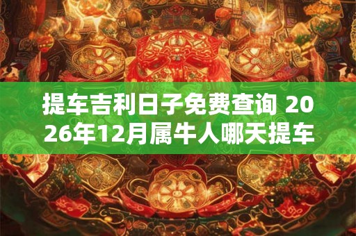 提车吉利日子免费查询 2026年12月属牛人哪天提车好 提车吉利日子免费查询 2026年12月属牛人哪天提车好