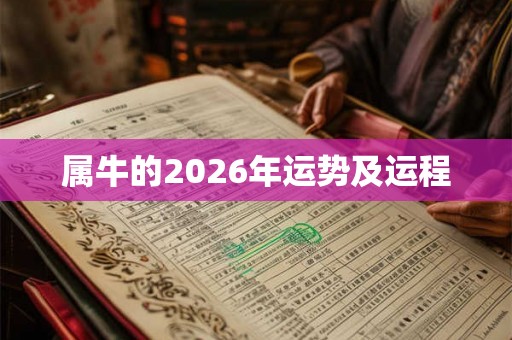 属牛的2026年运势及运程
