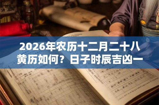 2026年农历十二月二十八黄历如何？日子时辰吉凶一览！