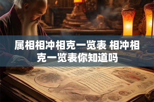 属相相冲相克一览表 相冲相克一览表你知道吗