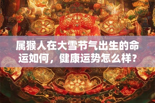 属猴人在大雪节气出生的命运如何，健康运势怎么样？