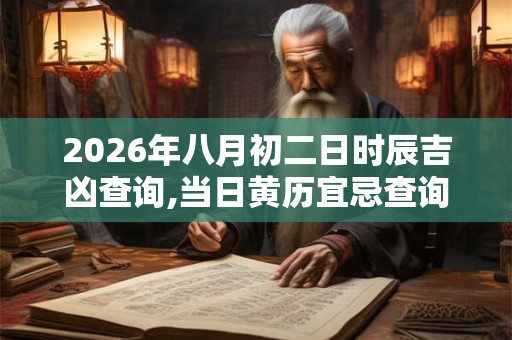 2026年八月初二日时辰吉凶查询,当日黄历宜忌查询 2026年八月初二日时辰吉凶查询,当日黄历宜忌查询