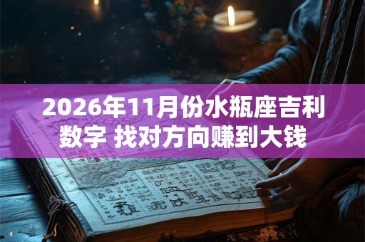2026年11月份水瓶座吉利数字 找对方向赚到大钱