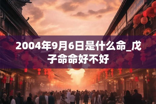 2004年9月6日是什么命_戊子命命好不好