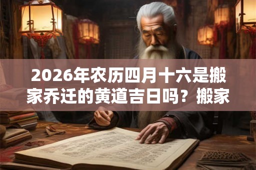 2026年农历四月十六是搬家乔迁的黄道吉日吗？搬家后要祭拜宅神吗？